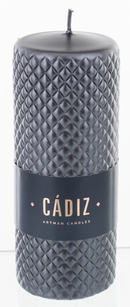 Pl Czerń Świeca Cadiz Duży Walec Fi7-Prom. ART-POL