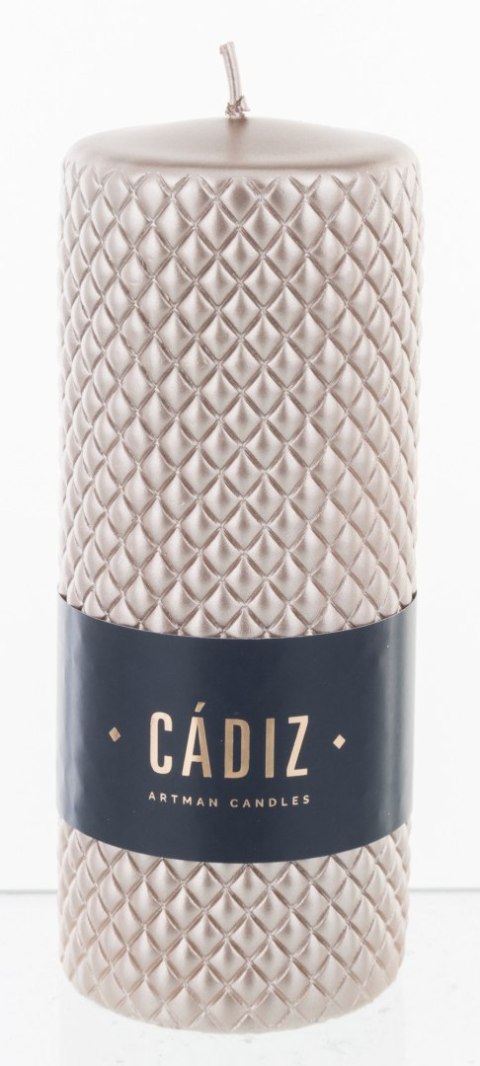 Pl Rose Gold Świeca Cadiz Duży Walec Fi7-Prom. ART-POL