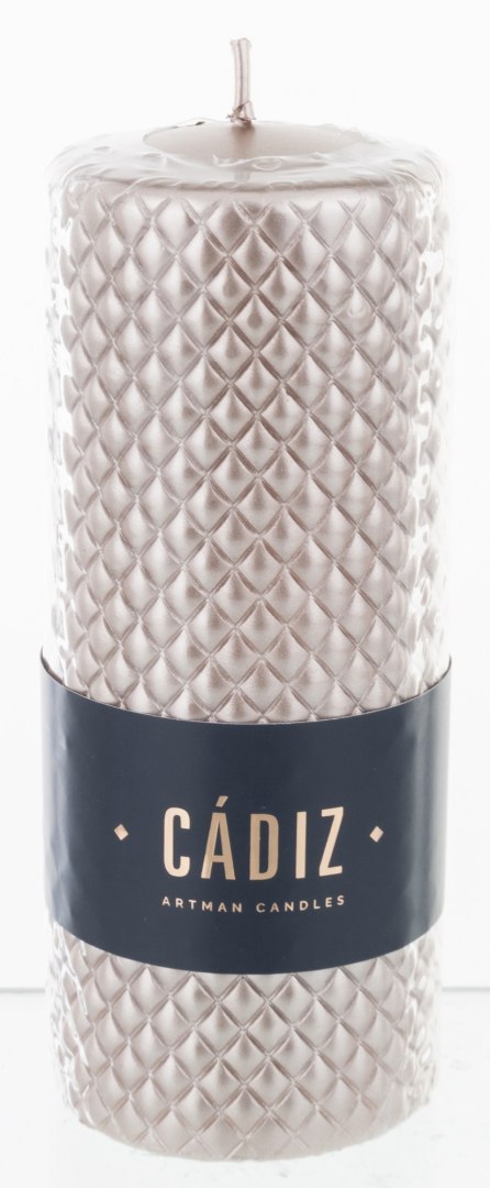 Pl Rose Gold Świeca Cadiz Duży Walec Fi7-Prom. ART-POL