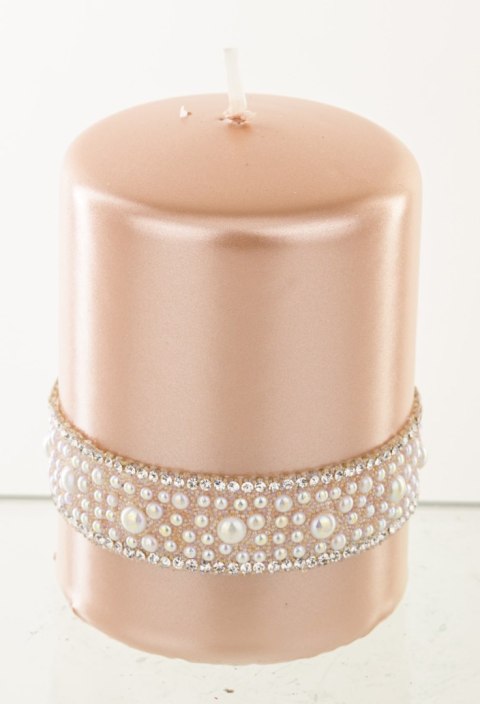 Pl Rose Gold Świeca Crystal Opal Walec Mały Fi7 ART-POL