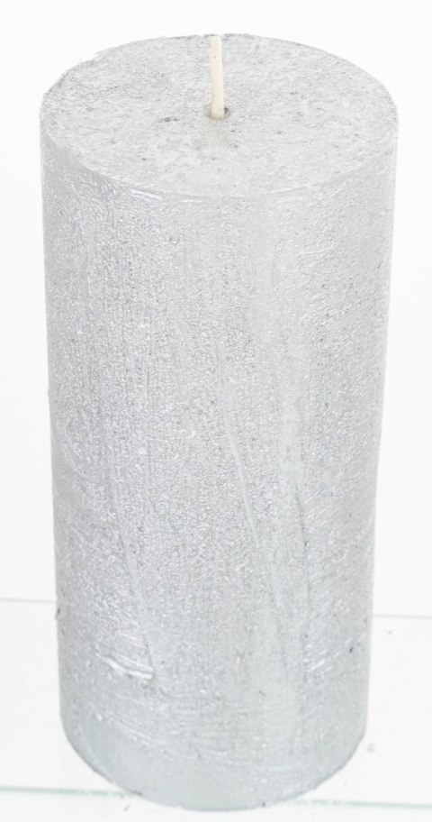 Pl Świeca Rustic Satin Słupek 70/150 Srebrny ART-POL