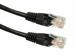 Kabel Patchcord miedziany kat. 5e RJ45 UTP 0,5m czarny