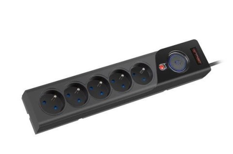 Listwa zasilająca Z5 5m 5x230V 10A Z5/50/CZ czarna