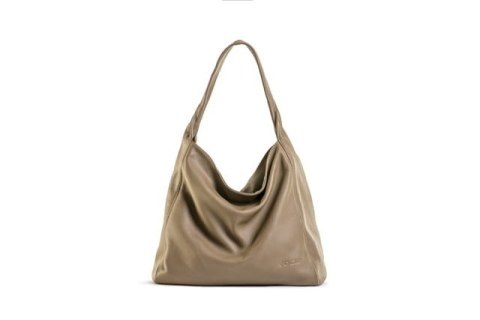 Hobo worek skórzany damski EP18 Beżowy