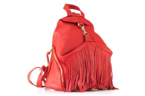 PROMO SET Plecak Let's Go Boho EP 17 Red + Portfel Skórzany Damski PPD3 Red