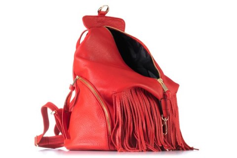 PROMO SET Plecak Let's Go Boho EP 17 Red + Portfel Skórzany Damski PPD3 Red