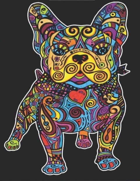 Kolorowanka Welwet. A4 Buldog Francuski