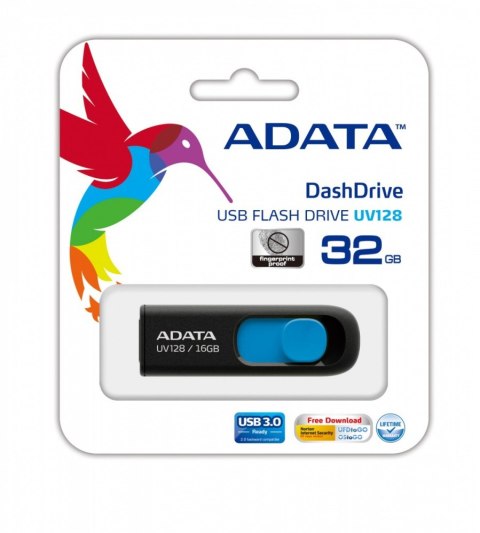 Pendrive DashDrive UV128 32GB USB 3.2 Gen1 czarno - niebieski