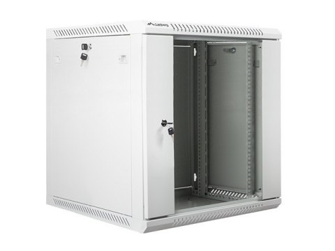 Szafa instalacyjna wisząca 19 cali 12U 600X600mm szara (drzwi szklane)