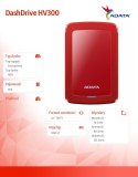 Dysk twardy DashDrive HV300 1TB 2.5 USB3.1 czerwony