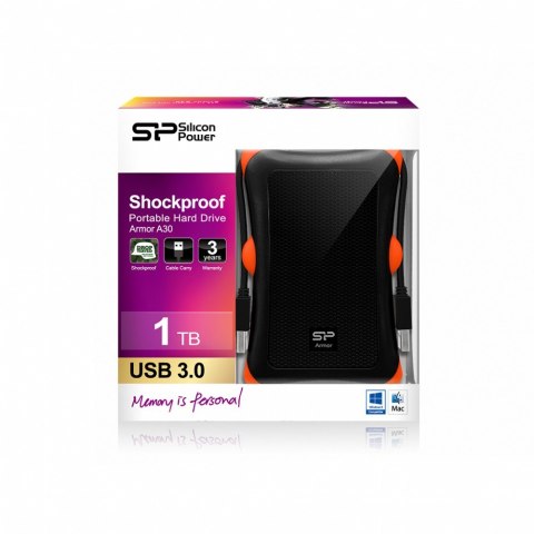 ARMOR A30 1TB USB 3.0 BLACK-ORANGE / PANCERNY / wstrząsoodporny