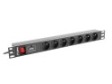 Listwa zasilająca Rack PDU 19" 1U 10A 7X 230V PL 2m czarna C14