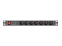 Listwa zasilająca Rack PDU 19" 1U 10A 7X 230V PL 2m czarna C14