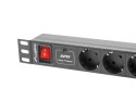 Listwa zasilająca Rack PDU 19" 1U 10A 7X SCHUKO 2m czarny C14