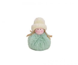 Home Decor - Zimowe dziewczynki, zielona - Figurka tekstylna (8cmx9cm)