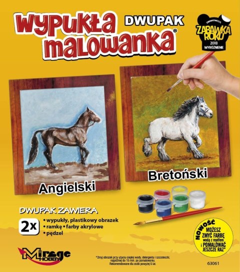 Wypukła malowanka Dwupak Konie Angielski-Bretoński