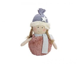 Home Decor - Zimowa dziewczynka, róż - Figurka tekstylna (12cmx20cm)