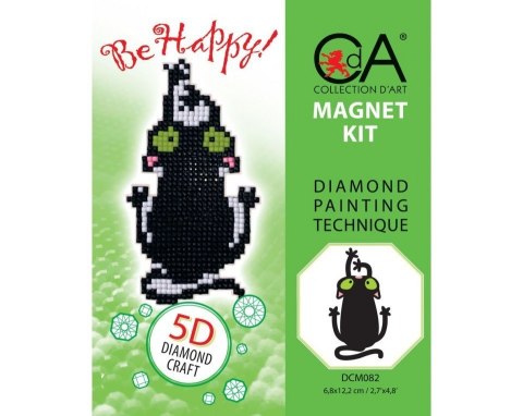 Diamentowa Mozaika z magnes Czarny kot 2