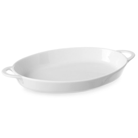 Półmisek do zapiekania owalny z uchwytami 215x140x35mm biała porcelana - Hendi 784013