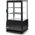 Witryna chłodnicza przeszklona nastawna 58L 2 półki czarna ARKTIC Hendi 233627