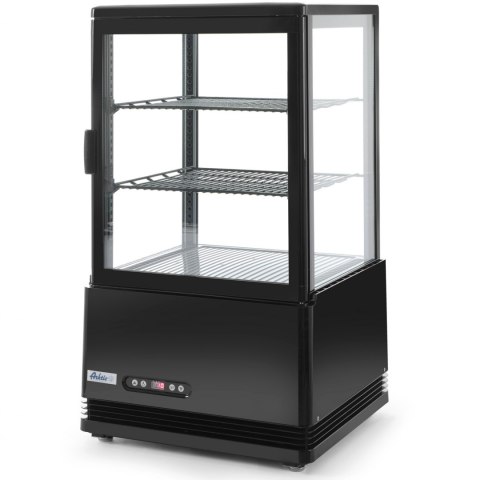 Witryna chłodnicza przeszklona nastawna 58L 2 półki czarna ARKTIC Hendi 233627