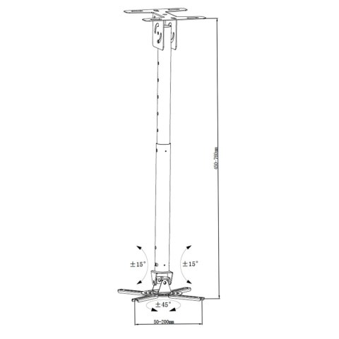 UCHWYT PODWIESZANY 45-76cm DO PROJEKTORA P-107W 15KG ART biały