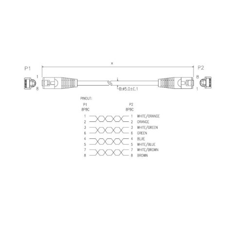 PATCHCORD UTP 5e 10m szary ART oem