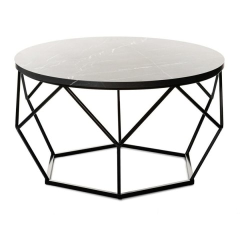 Stolik kawowy Diamond 70cm MARMUR czarny Konstrukcja lakierowana na czarno, blat wykonany z płyty MDF w kolorze czarny marmur , 