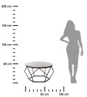 Stolik kawowy Diamond 70cm MARMUR czarny Konstrukcja lakierowana na czarno, blat wykonany z płyty MDF w kolorze czarny marmur , 