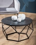 Stolik kawowy Diamond 70cm MARMUR czarny Konstrukcja lakierowana na czarno, blat wykonany z płyty MDF w kolorze czarny marmur , 