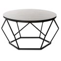 Stolik kawowy Diamond 70cm MARMUR czarny Konstrukcja lakierowana na czarno, blat wykonany z płyty MDF w kolorze czarny marmur , 
