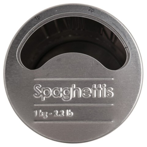 Pojemnik na makaron spaghetti 1 kg Wykonany z metalu, przeznaczony do przechowywania produktów sypkich, ozdobny
