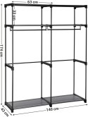 Garderoba modułowa szara 140 cm