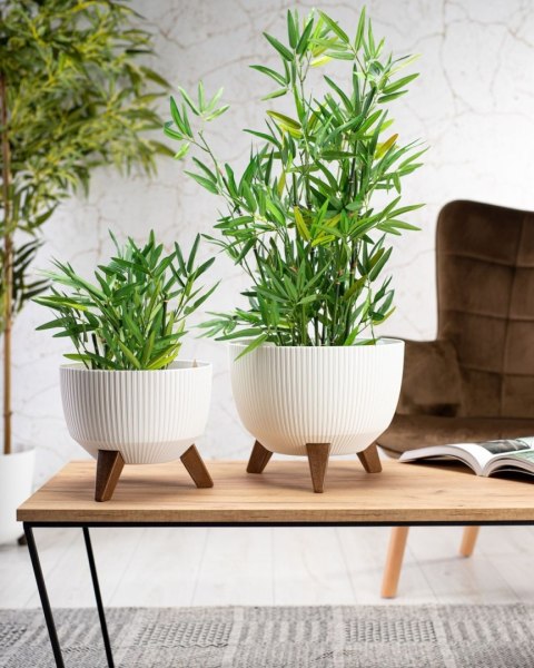 Donica Rosa linea ECO recykling biała 24xh15 cm