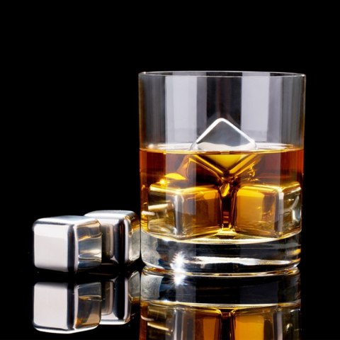 Metalowe kostki chłodzące do drinków x 4