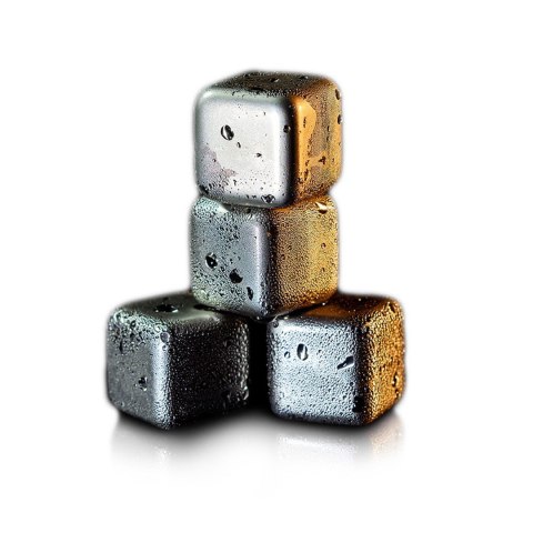 Metalowe kostki chłodzące do drinków x 4