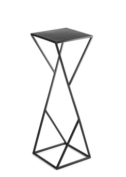 Kwietnik nowoczesny LOFT czarny 70 cm Wykonany z metalu, prosty i stylowy czarny stojak na kwiatki w stylu industrialnym oraz mi