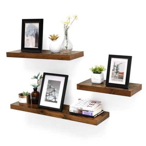 Pływająca półka ścienna rustykalna 80 cm Półka z płyty MDF w rustykalnym brązie sprawdzi się nie tylko jako dekoracja do wnętrza
