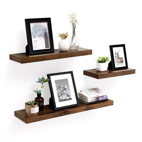 Pływająca półka ścienna rustykalna 80 cm Półka z płyty MDF w rustykalnym brązie sprawdzi się nie tylko jako dekoracja do wnętrza