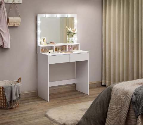Toaletka z lustrem i żarówkami LED 80 cm