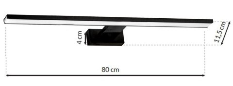 Kinkiet SHINE BLACK 80cm 15W LED