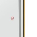Konsola konsoleta fryzjerska lustro z oświetleniem LED owalne 180 x 70 cm - złote