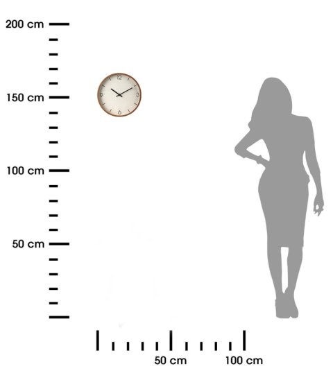 Nowoczesny Zegar ścienny biało beżowy 30 cm
