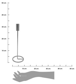 Wysoki świecznik w kolorze srebra 31 cm