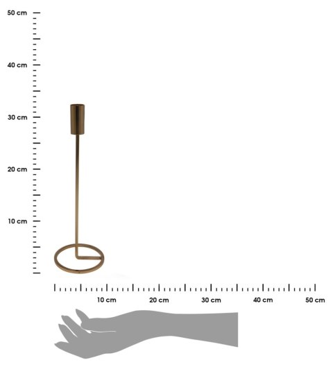 Wysoki świecznik w kolorze złotym 31 cm