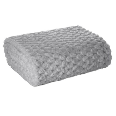 Koc FLANO z efektem 3D srebrny 70x160 cm Srebrny, bardzo miękki w dotyku koc FLANO z efektem 3D rozmiar 70 cm x 160 cm