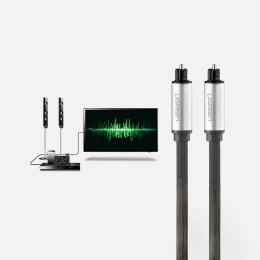Kabel przewód optyczny audio Toslink SPDIF 2m - szary