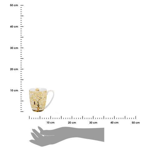 Porcelanowy kubek Klimt Ecru Tree Of Life 350 ml