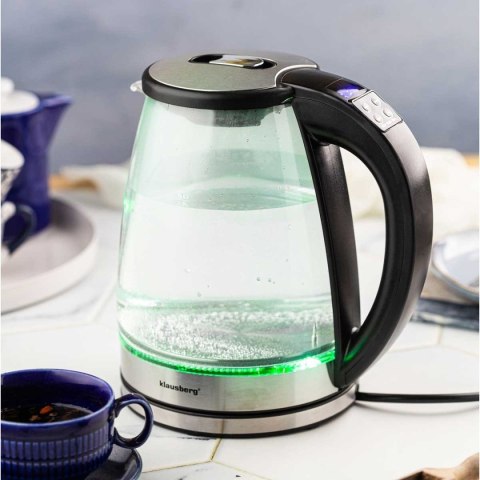 CZAJNIK ELEKTRYCZNY SZKLANY 1,8L KLAUSBERG KB-7887 LED RGB