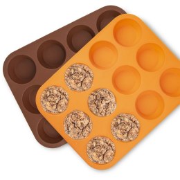 FORMA DO PIECZENIA 12 MUFFINEK BABECZEK BABECZKI SILIKONOWA BRĄZOWA SILLINIE ORION 151718
